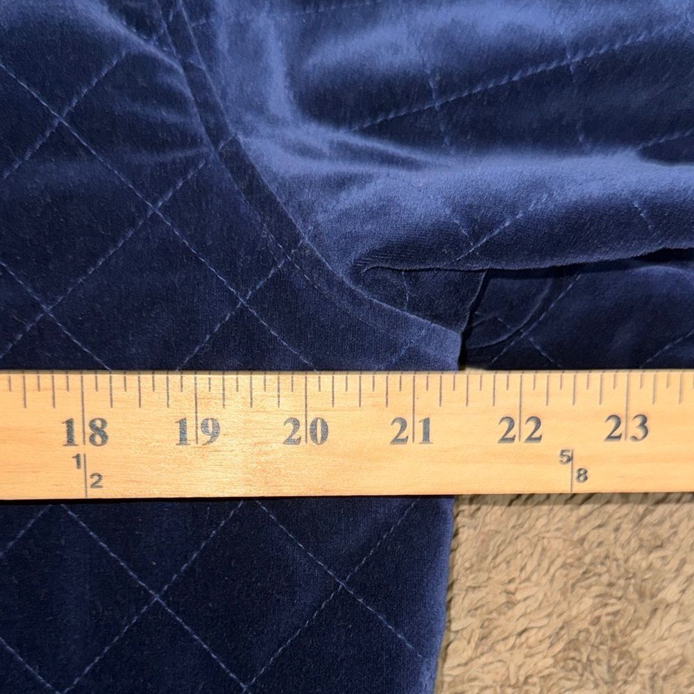 Vintage Herman Geist Blue Quilted Velvet Blazer Gold Buttons size L Quiet Luxury - Picture 10 of 11